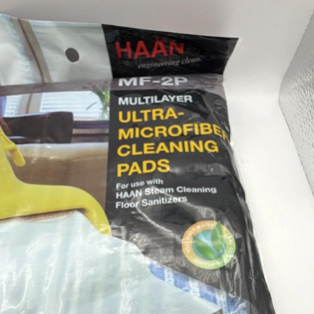 HAAN MF-2P Ultra-Microfiber Steam Mop Pads for FS-20/30/50, 2-Pack